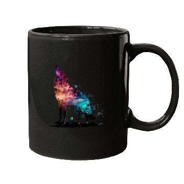 Discover Wolf Print, Cosmic Wolves, Animal Print, Cosmos Mugs