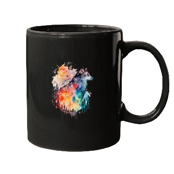 Discover Wolf Print, Cosmic Wolves, Animal Print, Cosmos Mugs