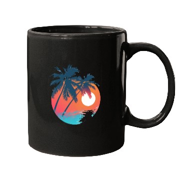 Discover Tropical Sunset Retreat With Soaring Birds Mugs