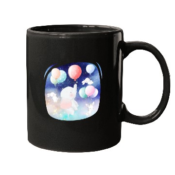 Discover Elephant And Rabbit Flying To Space Using Balloon Mugs