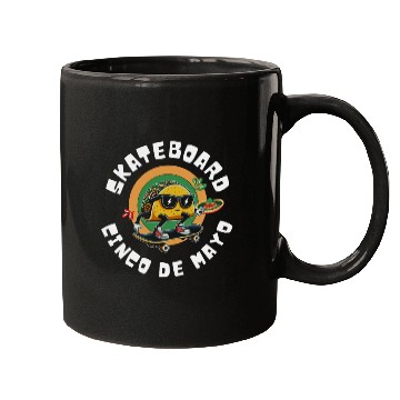 Discover funny skateboard Cinco de mayo Mugs