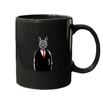 Discover Wolf Wearing Tux Mugs Funny Canine Wolves Vest