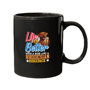 Discover Rhodesian Ridgeback LIFE IS BETTER WITH BEER Mugs