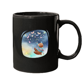 Discover Teddy Bear Up To Sky Using Butterfly Excited Mugs