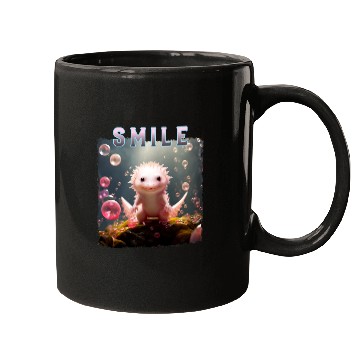 Discover Whimsical Axolotl with Bubbles Mugs