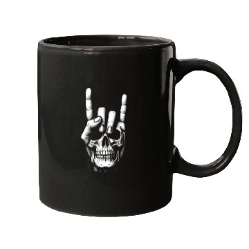 Discover Electric Guitar Skull Rock Horns Mugs