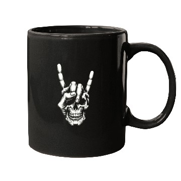 Discover Electric Guitar Skull Rock Horns Mugs