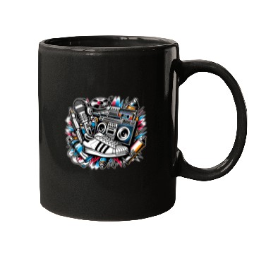 Discover AI 1980s Hip Hop Collage Mugs