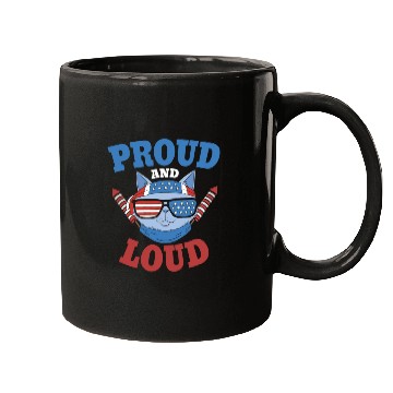 Discover Proud and Loud 4th of July Cat Mugs