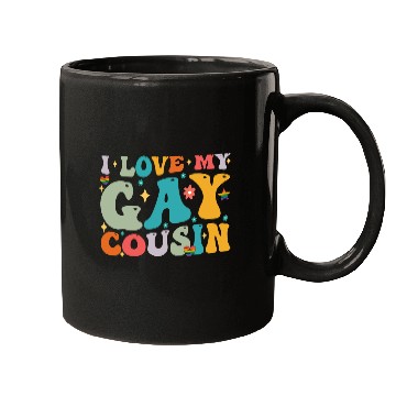 Discover I Love My Gay Cousin Family LGBTQ Pride Groovy Mugs