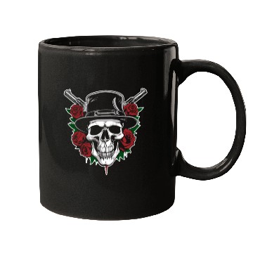 Discover Skeleton Roses Guitar Guns Skull Roses Mugs