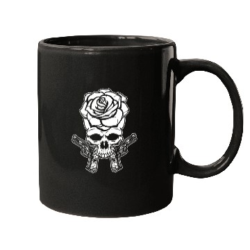 Discover Skeleton Roses Guitar Roses Skull Guns Mugs