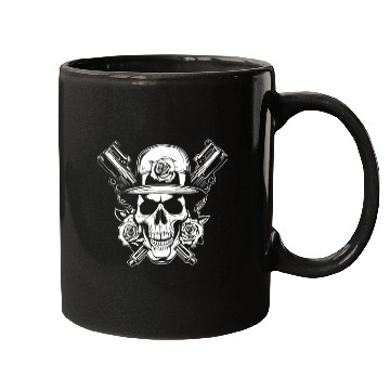 Discover Skeleton Roses Guitar Skull Roses Guns Mugs