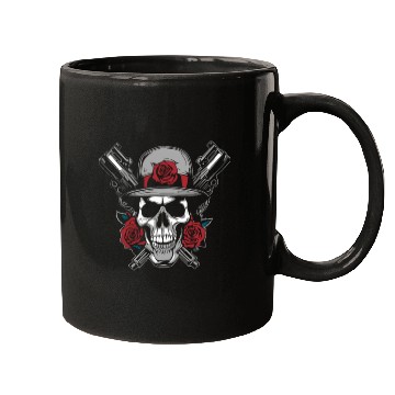 Discover Skeleton Roses Guitar Skull Roses Guns Mugs