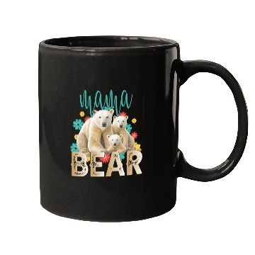 Discover Mama Bear Gift Rose Flowers Mama Bear with 2 Cubs Mugs