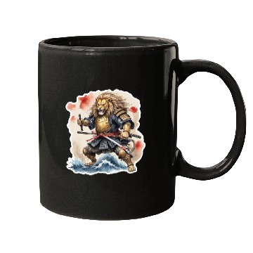 Discover Lion samurai style Mugs