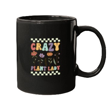 Discover Crazy Plant Lady Groovy Gardening Gardener Woman P Mugs