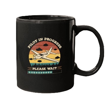 Discover Pilot In Progress Please Wait funny aviation Mugs
