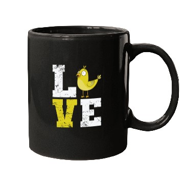 Discover Love lettering with Canary Bird Mugs