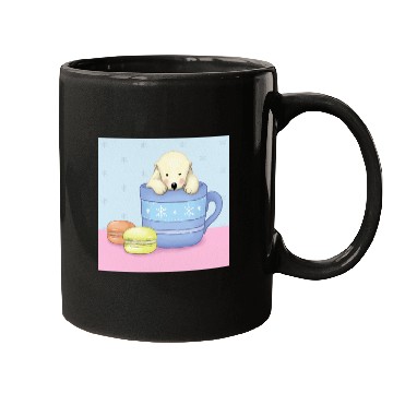 Discover Cute Polar Bear Illustration (Color) Mugs