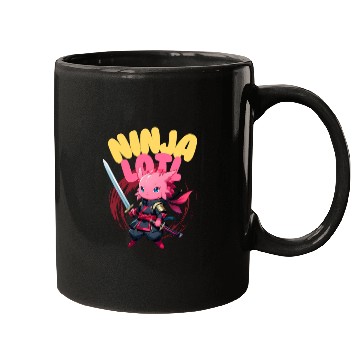 Discover Kawaii Axolotl Ninja Mugs