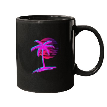Discover sunset Vaporwave Palm Tree Aesthetic Tropical Mugs