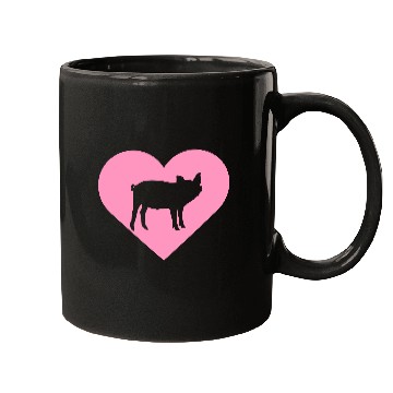 Discover I Love Pigs pig heart piggy piglet silhouette Mugs