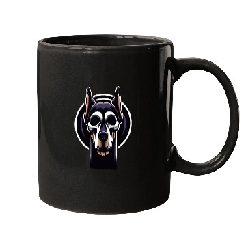 Discover Neon Doberman Skull Edge Mugs