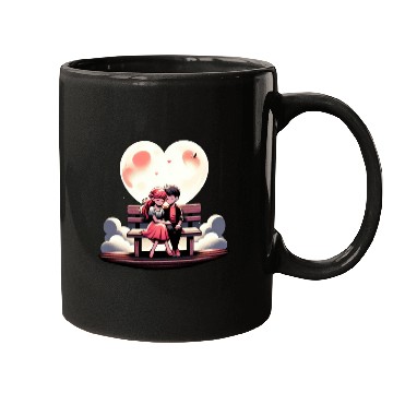 Discover Heart Moon Embrace Mugs