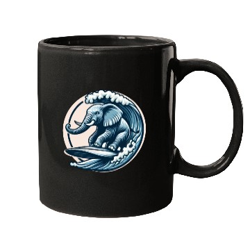 Discover Surfing elephant Mugs
