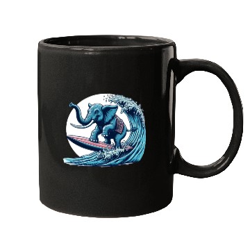 Discover Surfing elephant Mugs