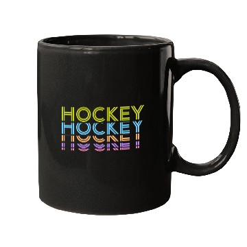 Discover Hockey Colorful Typography Mugs