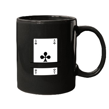 Discover Playing card Club ace with banner space Mugs