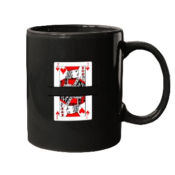 Discover Playing card jack of hearts with banner space Mugs
