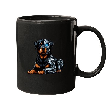 Discover Rottweiler cyborg robot space Mugs