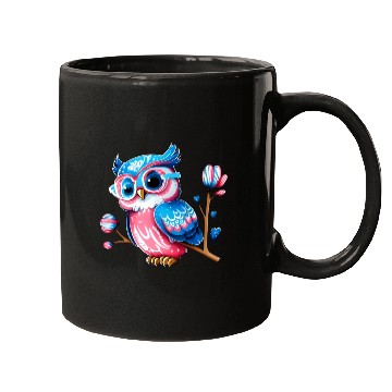 Discover Red White and Blue Owl Mugs