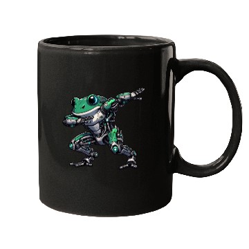 Discover Cool Robot Frog Dabbing Mech Cyborg Mugs