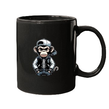 Discover Mugs Funny of a monkey dressed as rap