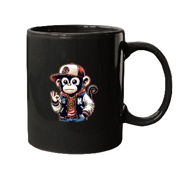 Discover Mugs Funny of a monkey dressed as rap