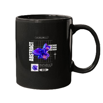 Discover Black Blue Abstract Streetwear Mugs