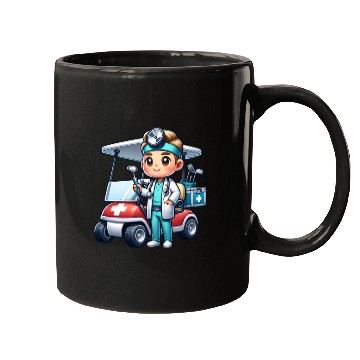 Discover Cute golfer doctor standing Mugs