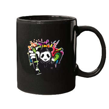 Discover funny panda bear with graffiti and spray can Mugs