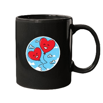Discover Smiling red heart balloons Mugs
