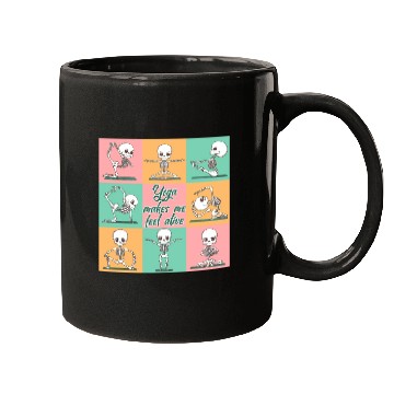 Discover Skeleton - Yoga makes me feel alive Mugs