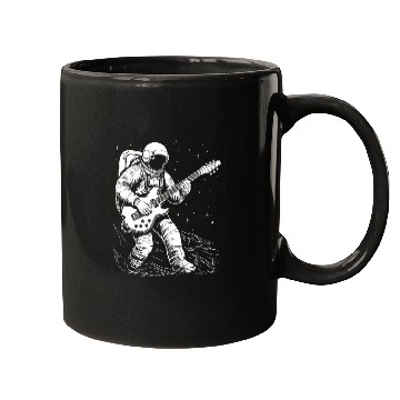 Discover Astronaut Playing Guitar in Space Mugs