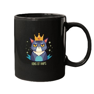 Discover Grumpy King of Naps Cat Mugs