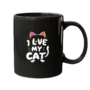 Discover Cat typography Mugs