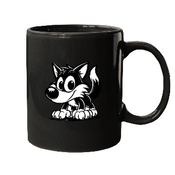 Discover Little Howler: Baby Wolf Design Mugs