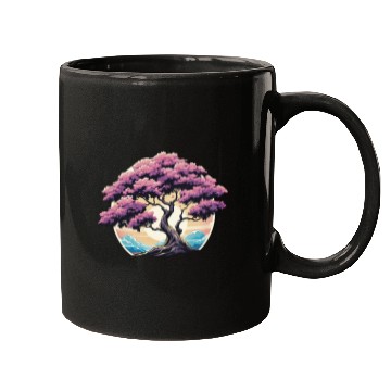 Discover Zen nature purple tree Mugs
