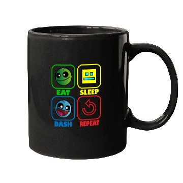 Discover Eat Sleep Dash Repeat Video Game Geometry Video Mugs